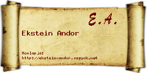 Ekstein Andor névjegykártya